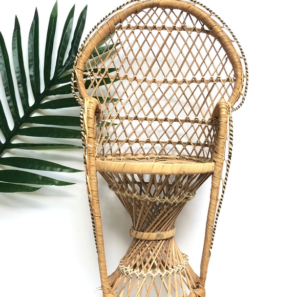 Vintage Other - Vintage Peacock Wicker Chair - Plant Holder Decor